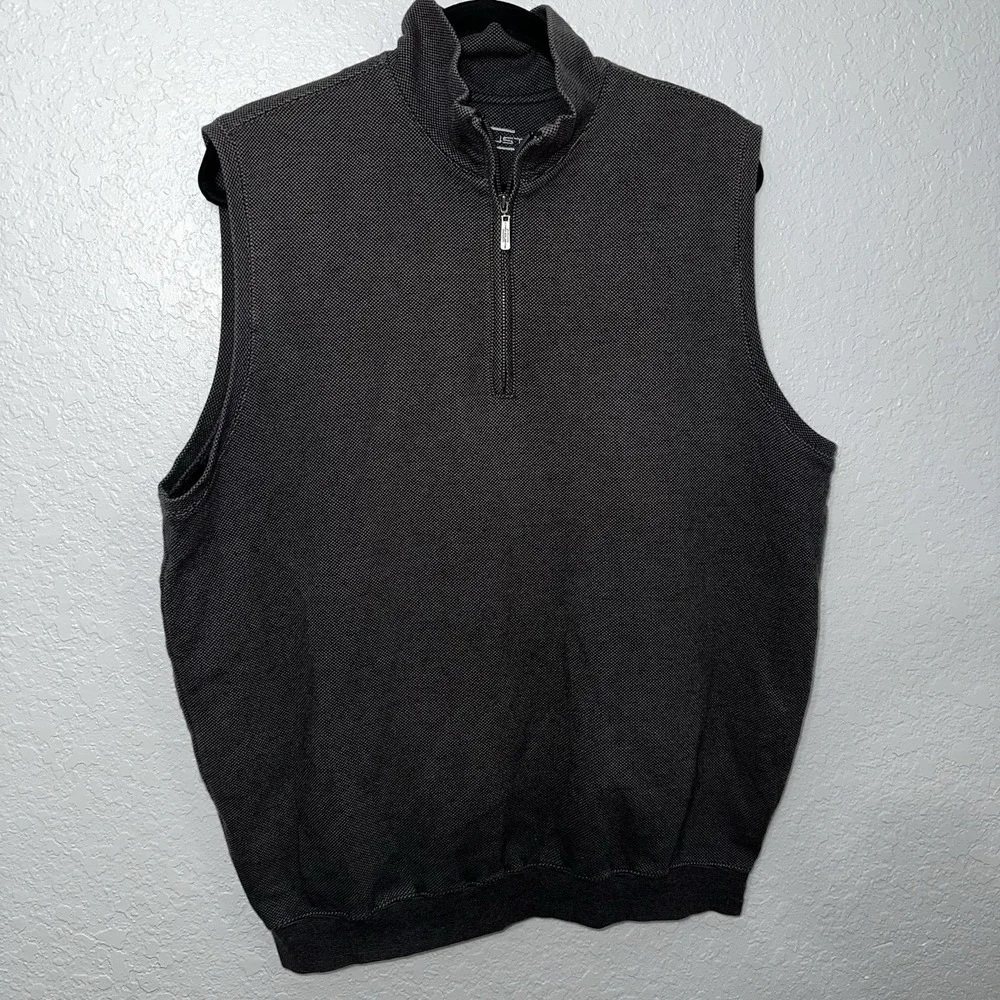 CARNOUSTIE Quarter Zip COTTON Sweater Vest Men MEDIUM‎ M Black SHADY CANYON Golf